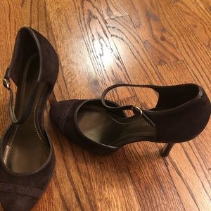 Dark Brown Ann Taylor Mary Jane Heels. Size 6
